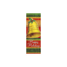 Striped Bell Light Pole Banner, full-color digital print on 18 oz. reinforced vinyl; double-sided with same art both sides