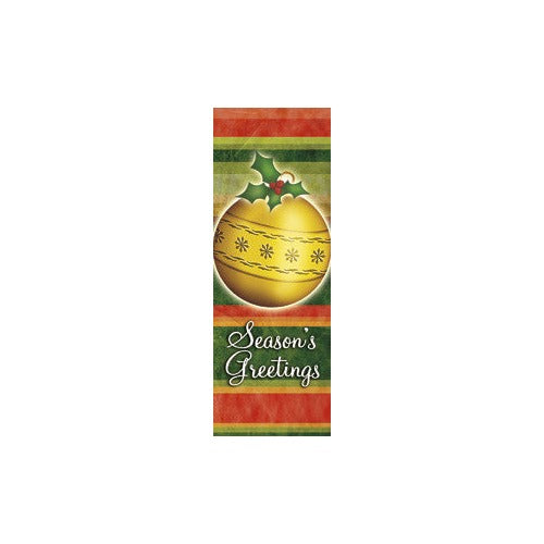 Striped Ornaments light pole banner "Ball and Holly" double-sided full-color digital print on 18 oz reinforced vinyl