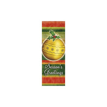 Striped Ornaments light pole banner "Ball and Holly" double-sided full-color digital print on 18 oz reinforced vinyl