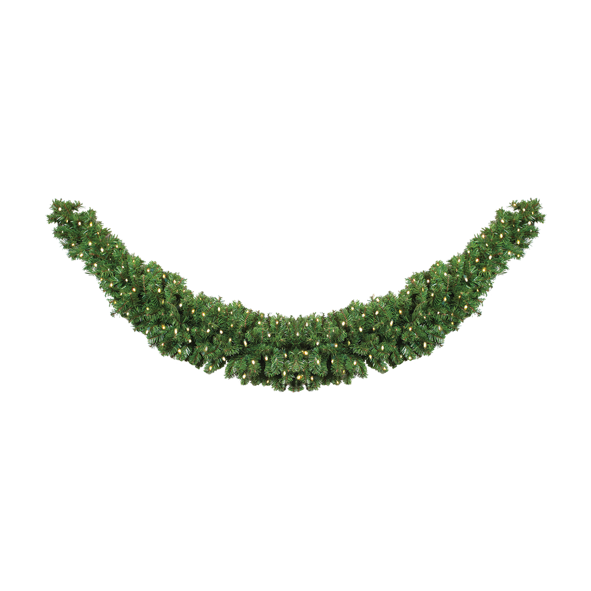 Tapered Swag Garland, 10' commercial garland with slim tapered ends for hanging on doors, walkways and overhead displays
