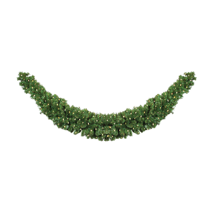 Tapered Swag Garland, 10' commercial garland with slim tapered ends for hanging on doors, walkways and overhead displays