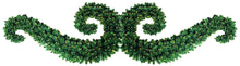 Set of two 4'6" hanging Topiary Scrolls (9' combined) made from UV-protected garland with warm white LED miniature lights