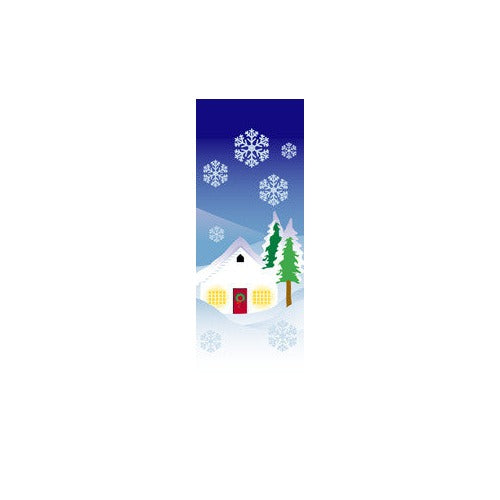 Winter House Light Pole Banner , double-sided full-color digital print on 18 oz reinforced vinyl; three stock sizes