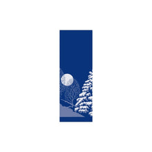 Winter Trees & Moon Light Pole Banner , full-color screen print; available in 30″×60″, 30″×84″, and 30″×94-96″ sizes