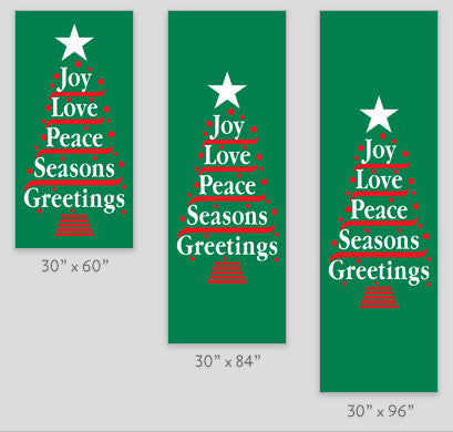 Joy Love Peace Tree Light Pole Banner
