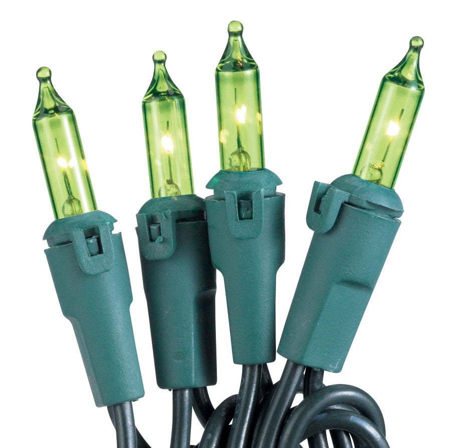 50-Light Chartreuse Bulb/Green Wire. 5.5" Centers. Case Pack (24 Sets)