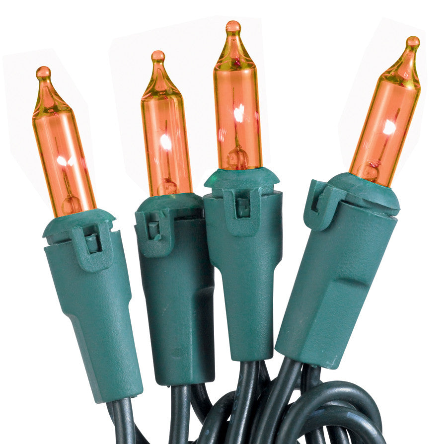 50-Light Orange Bulb/Green Wire. 5.5" Centers. Case Pack (24 Sets)