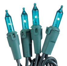 50-Light Teal Bulb/Green Wire. 5.5" Centers. Case Pack (24 Sets)