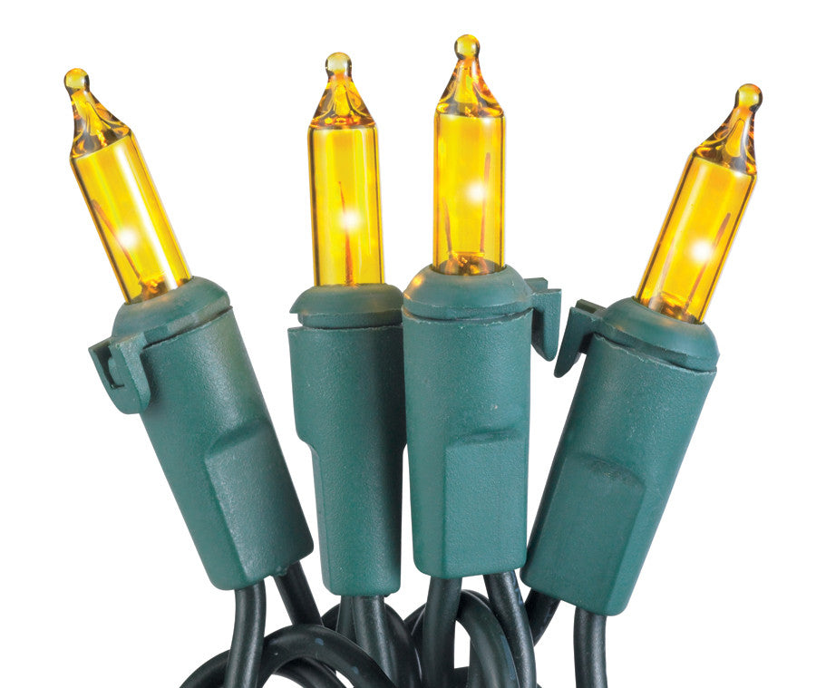 50-Light Yellow Bulb/Green Wire. 5.5" Centers. Case Pack (24 Sets)