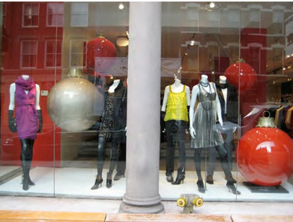Red and Silver Painted Giant Ornament Display