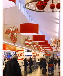 Giant 2D Red and Gold LED Bow - 5' & 6.5'