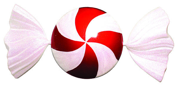 Giant Flat Red and White Candy Ornament