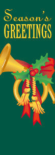 French Horn light pole banner, full-color high-res digital print, double-sided; available in 30×60, 30×84, 30×94-96
