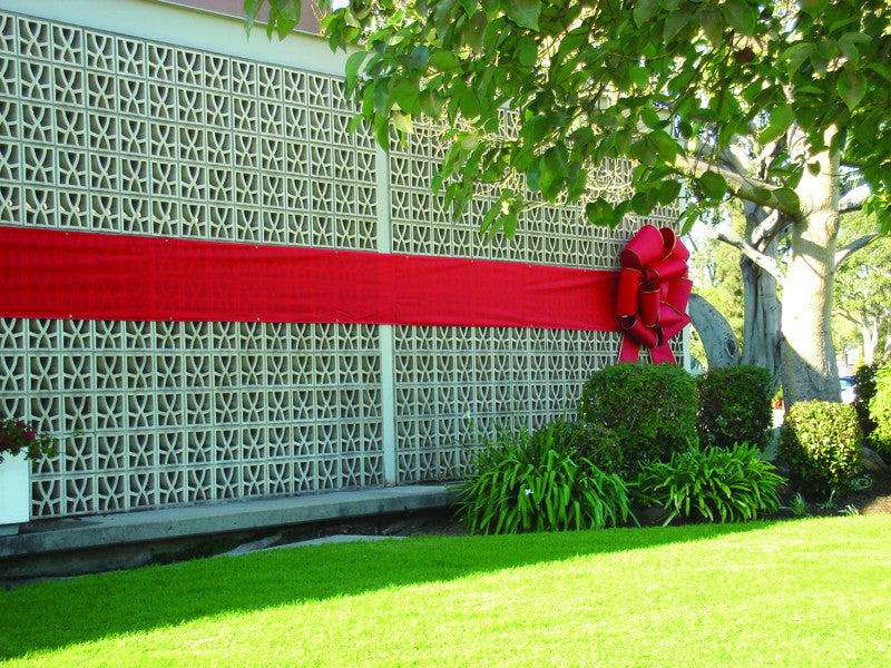 Red Puff Bow for Exterior Building Decor