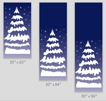 Snowy Pine Tree Light Pole Banner
