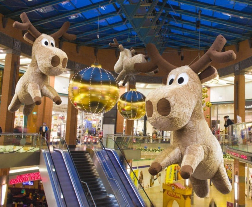 Giant Hanging Inflatable Reindeer Christmas Prop