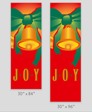 Red marine acrylic light pole banner, full-color screen print in yellow and green, same art both sides; 30″ wide with 60″, 84″ or 94-96″ lengths