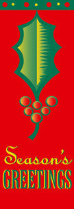 Season's Greetings Holly Leaf light pole banner, double-sided full-color screen print