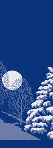 Winter Trees & Moon Light Pole Banner , full-color screen print; available in 30″×60″, 30″×84″, and 30″×94-96″ sizes