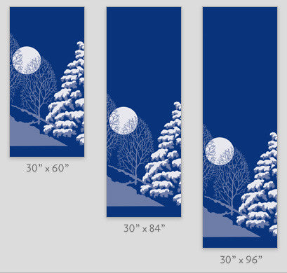Winter Trees & Moon Light Pole Banner