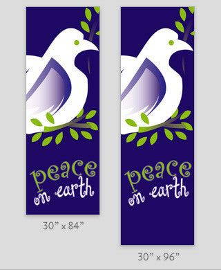 Dove with Peace on Earth Light Pole Banner