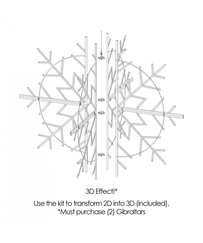 7' LED Rope Light Hanging Snowflake Chandelier