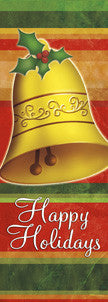 Striped Bell Light Pole Banner, full-color digital print on 18 oz. reinforced vinyl; double-sided with same art both sides