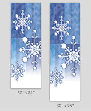 Paper Snowflake Light Pole Banner (Blue)