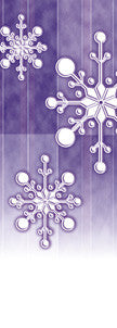 Paper Snowflake Light Pole Banner (Purple), full-color digital print on 18 oz reinforced vinyl, double-sided; stock sizes 30×60, 30×84, 30×94-96