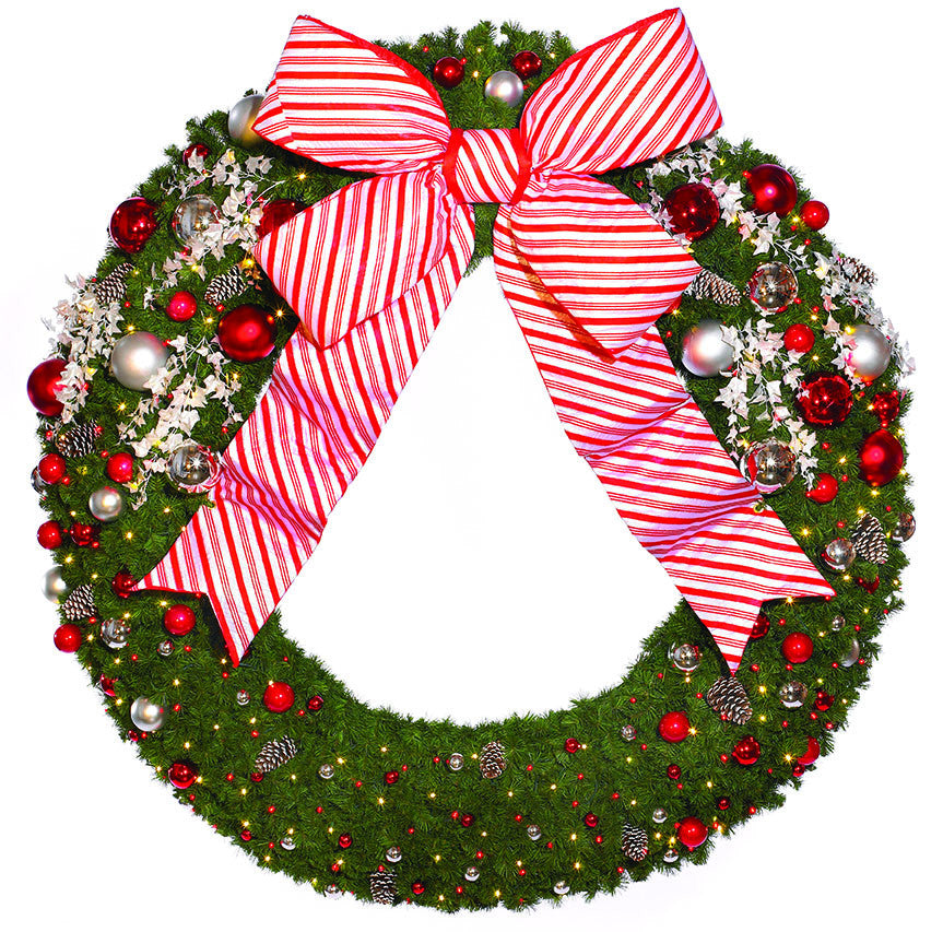 Giant 8' Candy Cane Commercial Wreath
