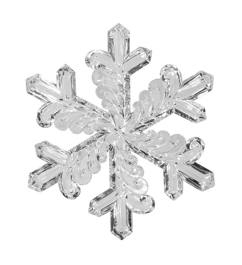 9" Clear Acrylic Snowflake Ornament (Set of 4)