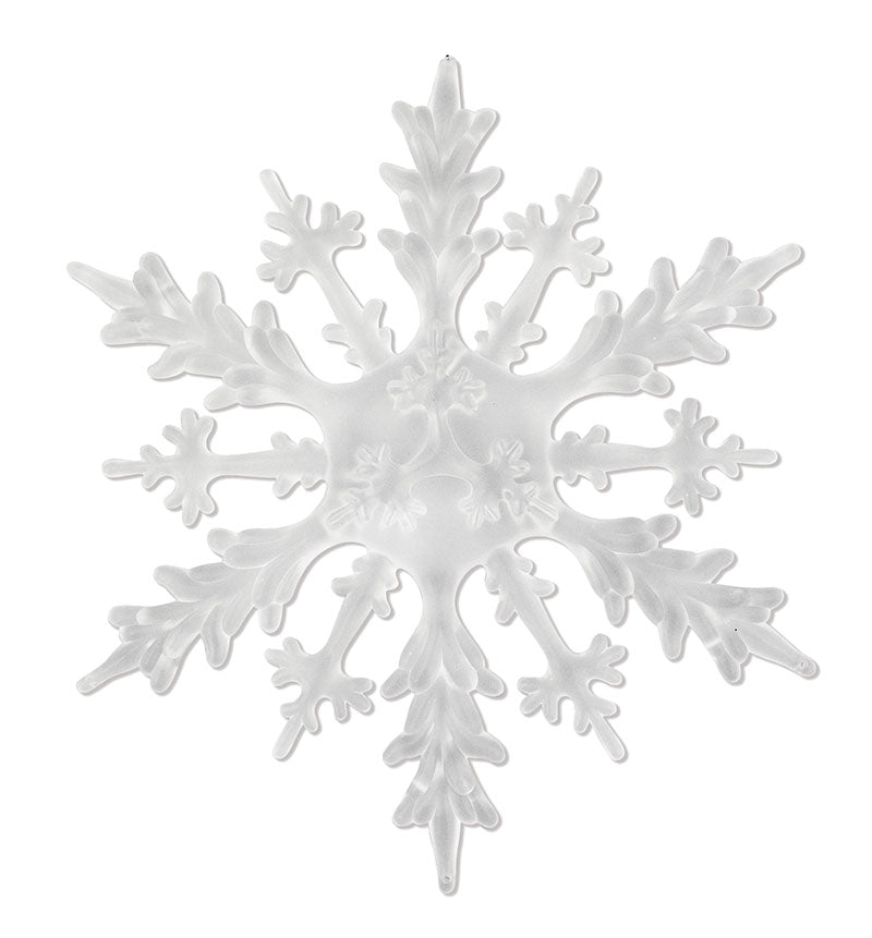 9" Snowy Outdoor Acrylic Snowflake Ornament