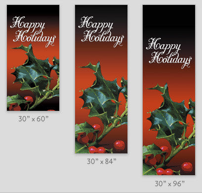 18 oz reinforced vinyl light pole banner with full-color digital print; double-sided, produced on demand, minimum order 10