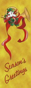 Gold French Horn light pole banner, double-sided full-color digital print on 18 oz reinforced vinyl
