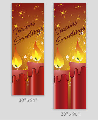 Seasons Greetings Candles Light Pole Banner