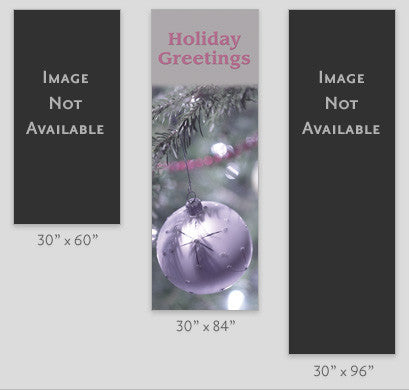 Holiday Greeting Silver Ornament Light Pole Banner