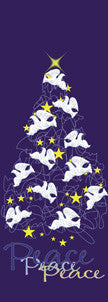 Peace Doves holiday tree light pole banner, double-sided full-color digital print on 18 oz reinforced vinyl
