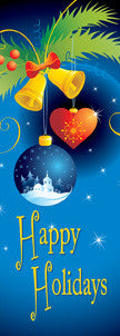 Cartoon Ornaments Light Pole Banner with full-color high-res digital print, available in 30×60, 30×84 and 30×94-96 inches