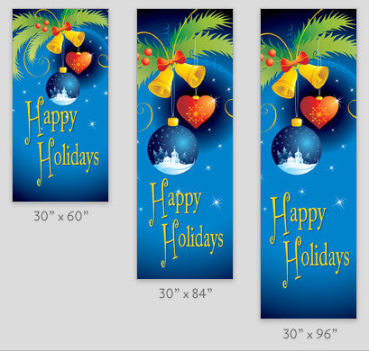 18 oz. reinforced vinyl banner with same art on both sides, produced on demand; minimum order 10 and custom sizes available