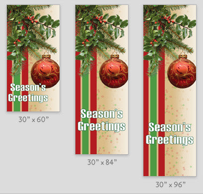 18 oz reinforced vinyl double-sided light pole banner with full-color digital print; available in 30×60, 30×84, 30×94-96