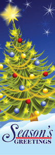 Electric Tree Light Pole Banner , full-color high-res digital print on 18 oz reinforced vinyl, double-sided with same art