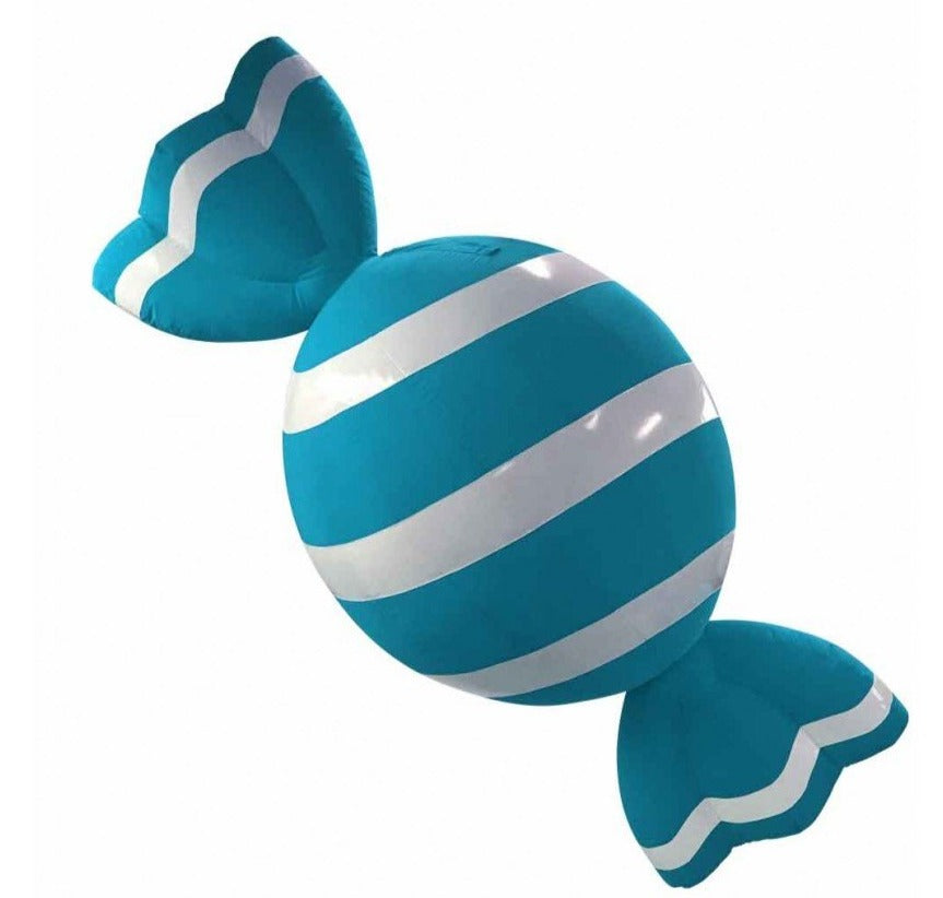 Giant Blue and White Holiday Candy Inflatable Decoration