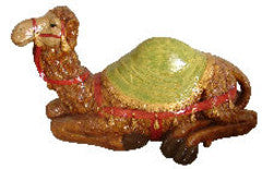 23-inch nativity camel figurine made from poly resin with stone-look finish; weather- and chip-resistant for indoor or outdoor use.