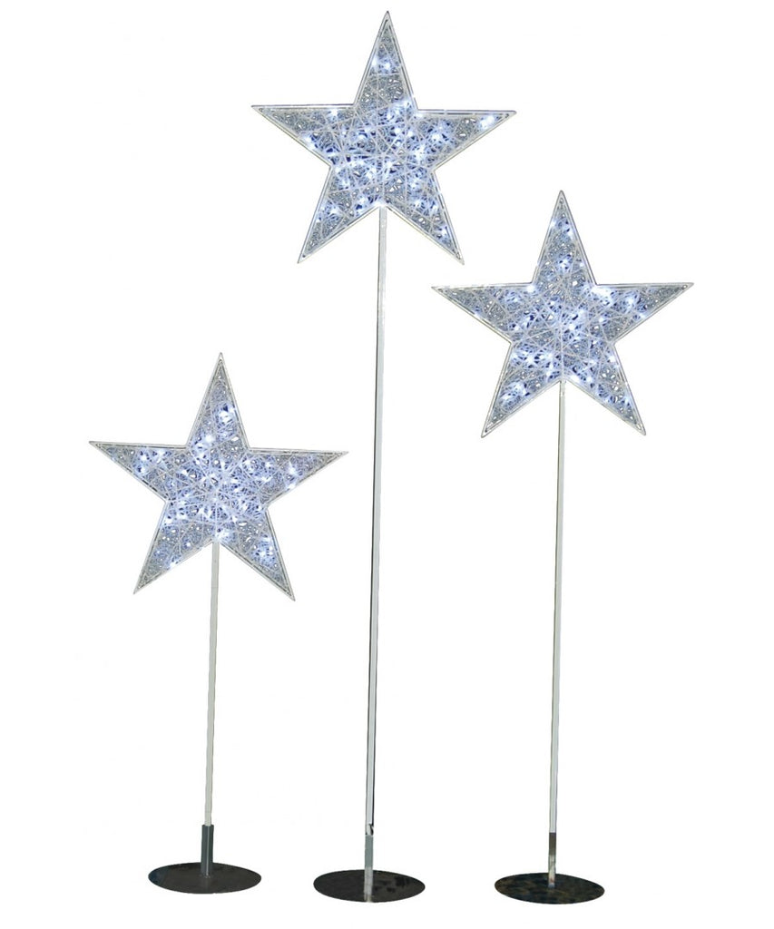 LED Illuminated Star Trees - Set of 3