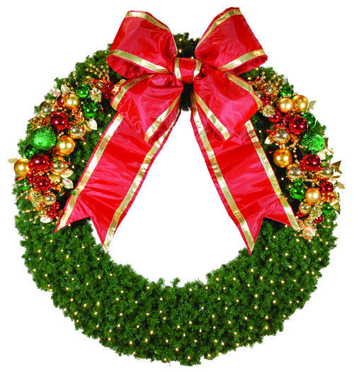 Commercial Wreath decorated with ornament clusters