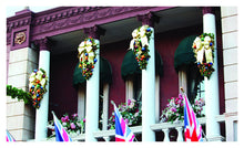 Christmas Spray Decor on Building Columns