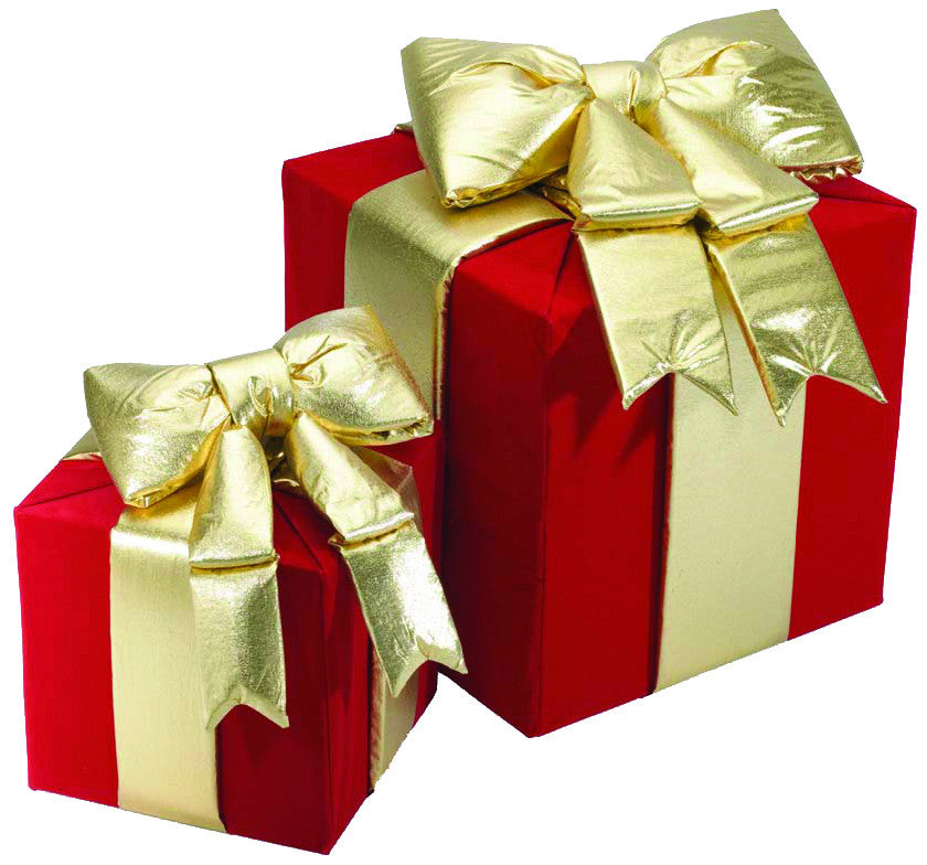 Red and Gold Nylon Gift Boxes with Bow