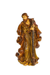 40.5" Nativity Joseph figurine, crafted from poly resin with a stone-based finish; 40.5 x 21.5 x 19 in, 40 lb, indoor or outdoor use