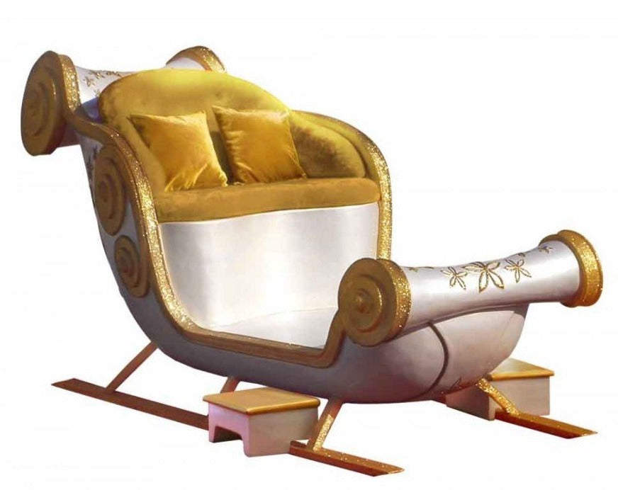 Majestic Gold and Silver Santa Throne Sleigh