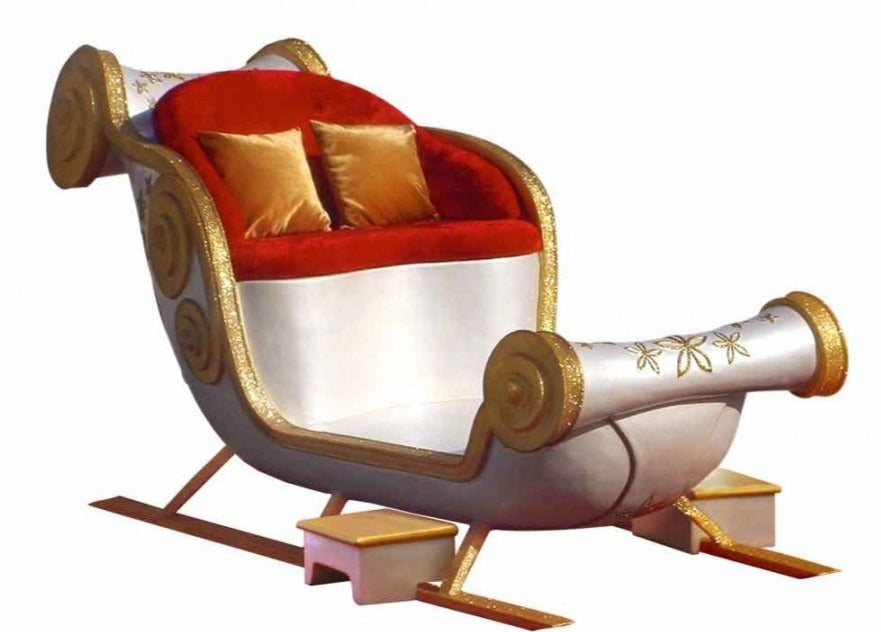 Majestic Gold and Silver with Red Cushion Santa Throne Sleigh